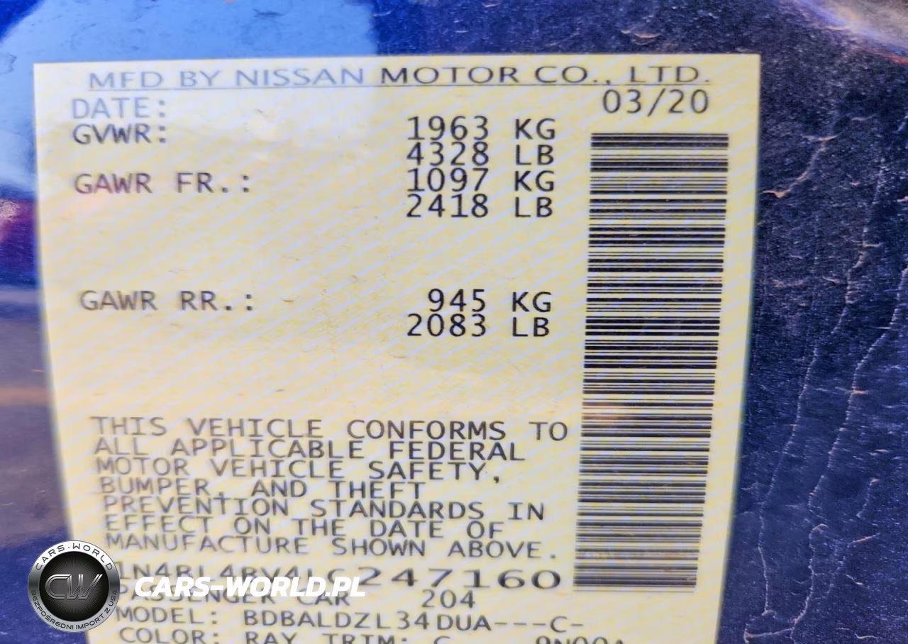 2020 Nissan Altima S VIN:1N4BL4BV4LC247160 - 12