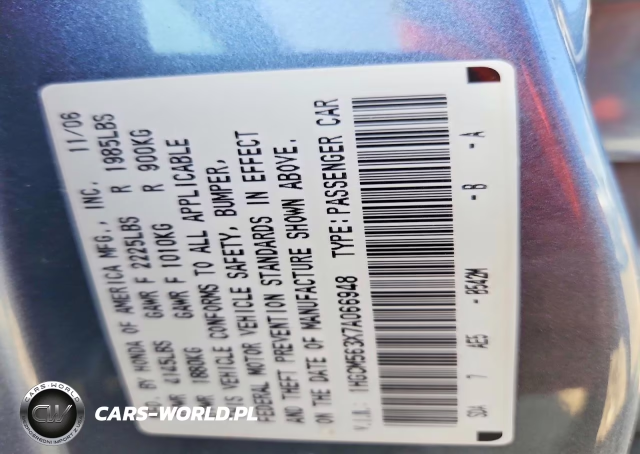 2007 Honda Accord Se VIN:1HGCM563X7A066948 - 12
