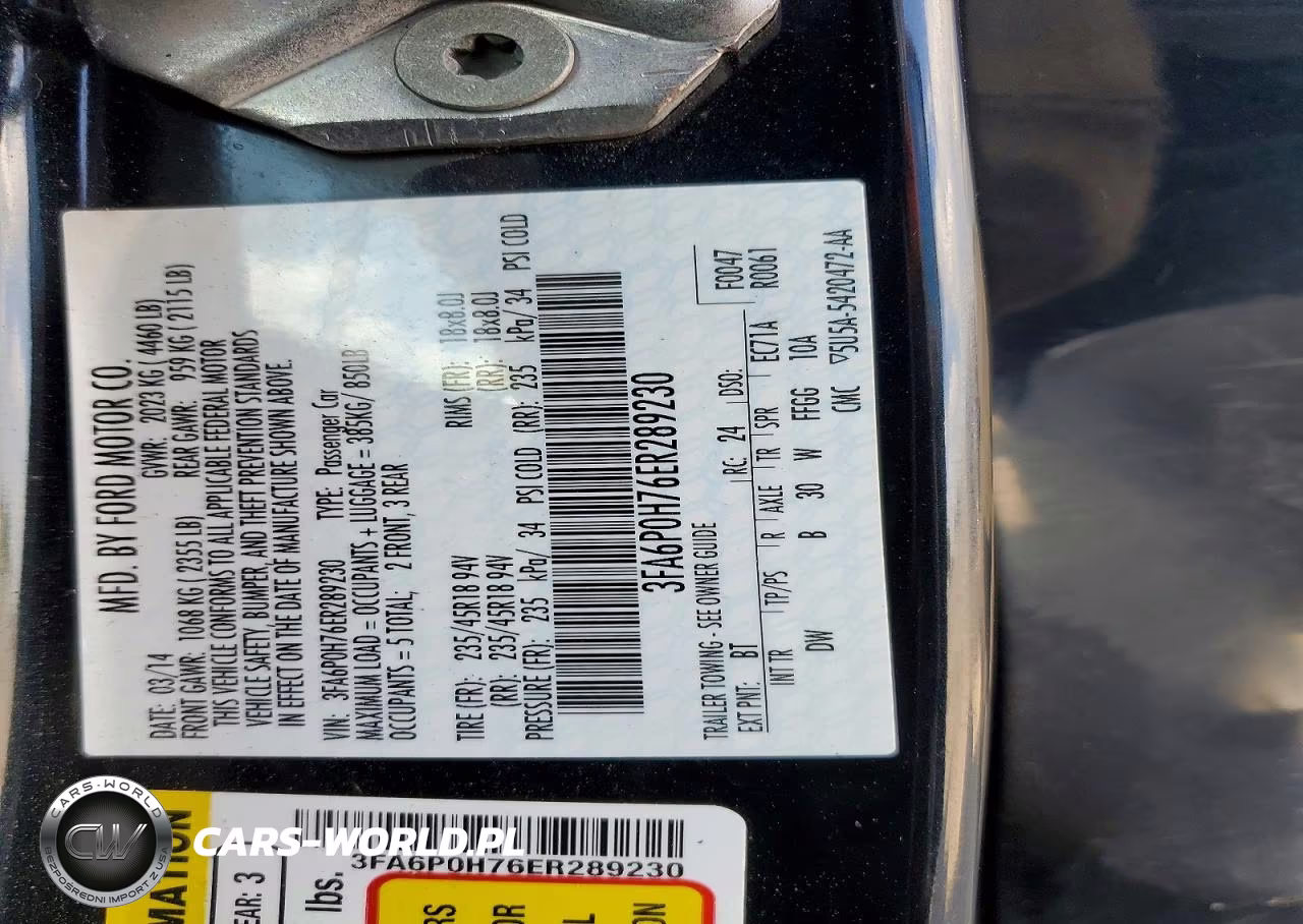 2014 Ford Fusion Se VIN:3FA6P0H76ER289230 - 13
