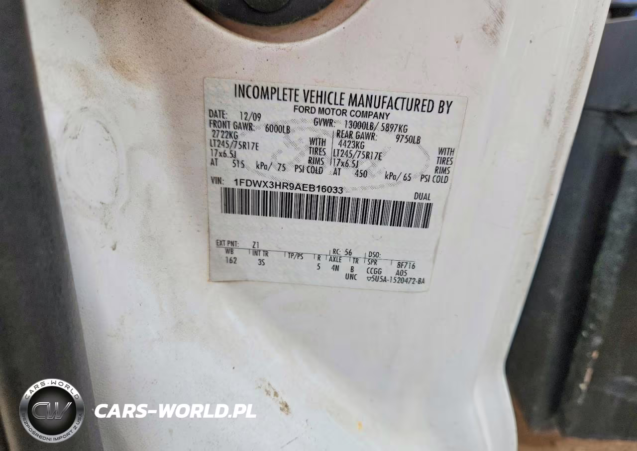 2010 Ford F350 Super Duty VIN:1FDWX3HR9AEB16033 - 12