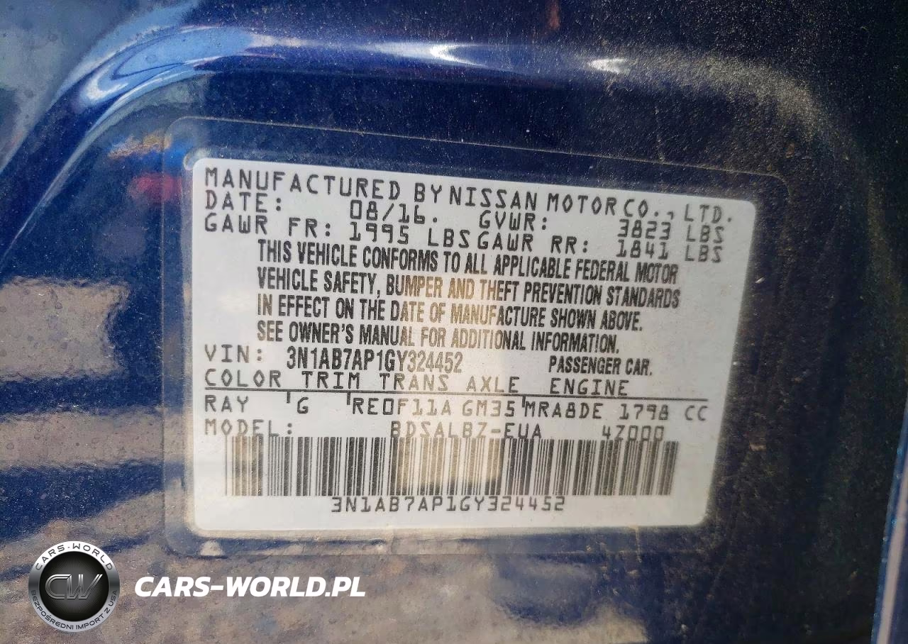 2016 Nissan Sentra S VIN:3N1AB7AP1GY324452 - 13