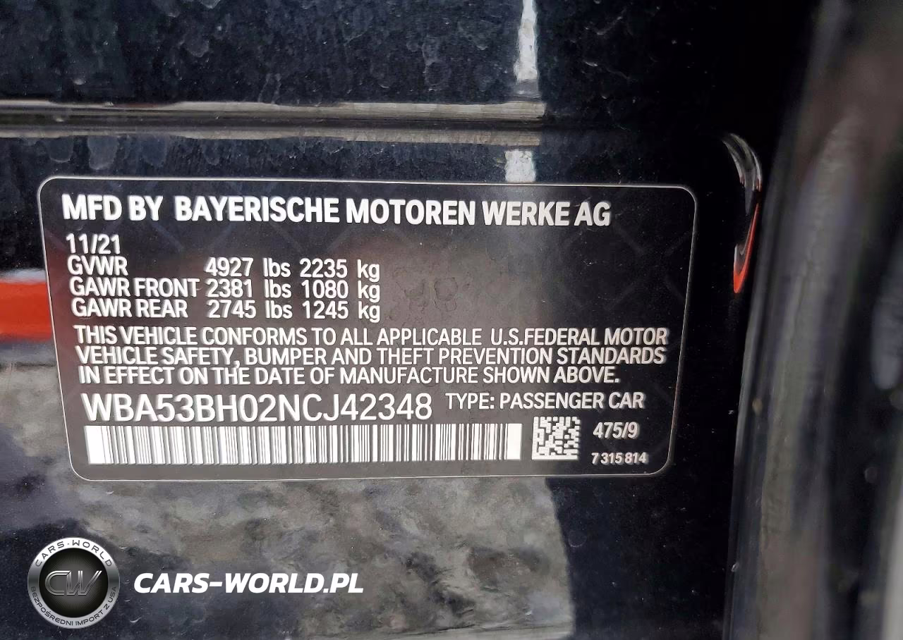 2022 BMW 530 I VIN:WBA53BH02NCJ42348 - 12