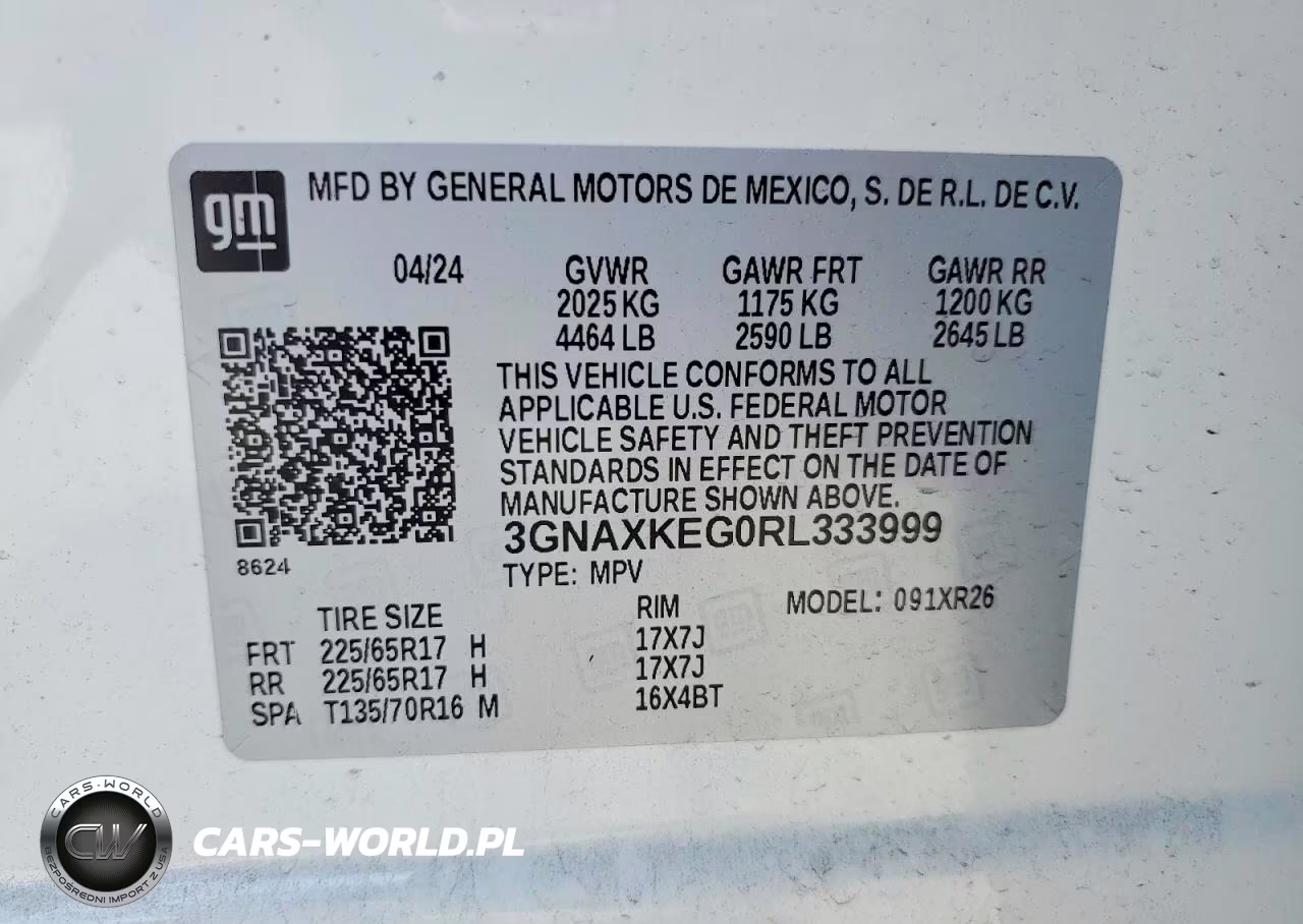2024 Chevrolet Equinox Lt VIN:3GNAXKEG0RL333999 - 12