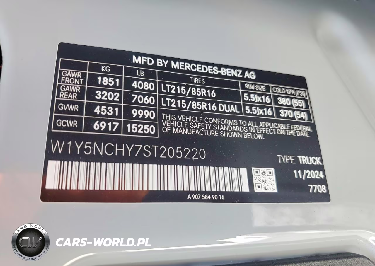 2025 Mercedes Benz Sprinter 3500 Delivery Van VIN:W1Y5NCHY7ST205220 - 13