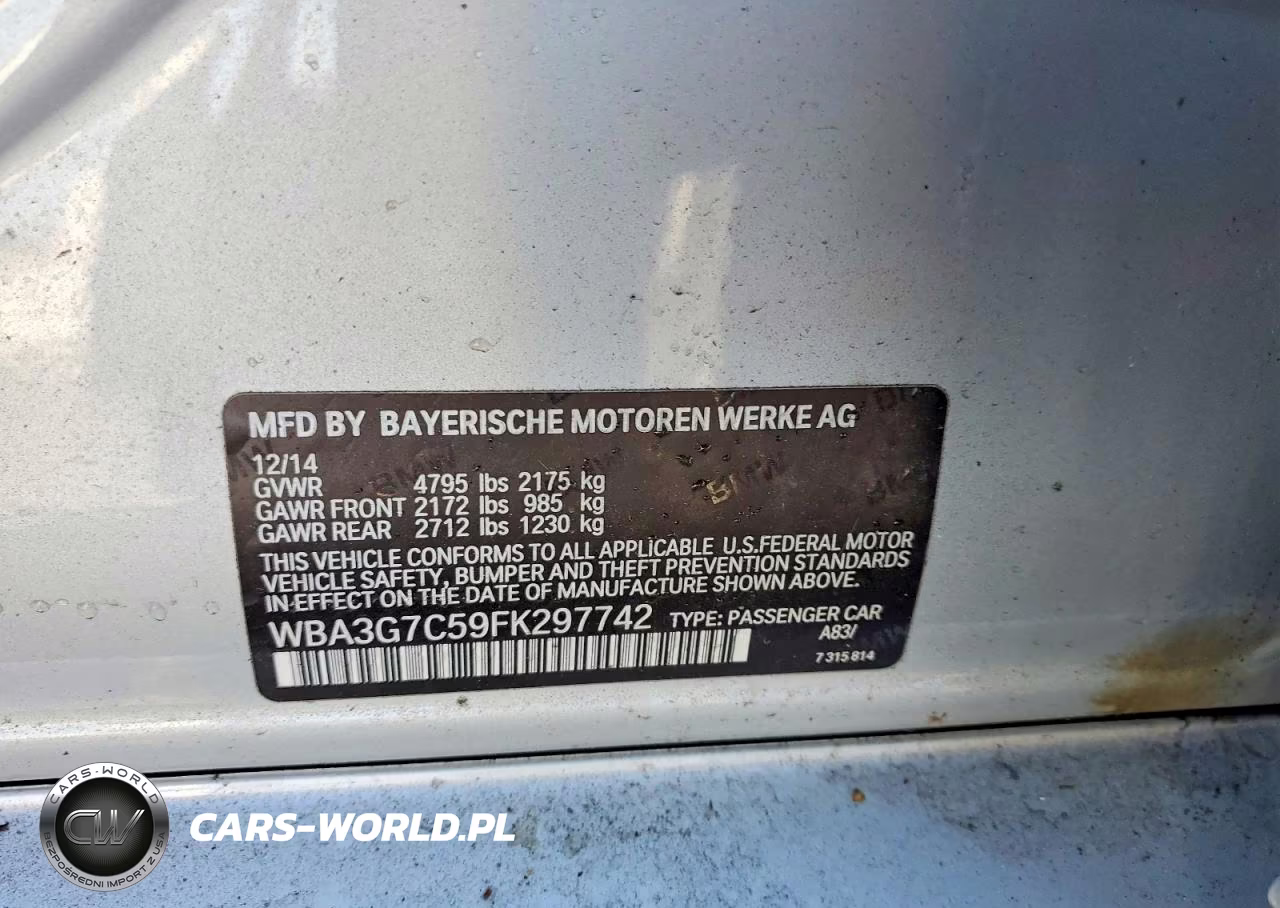 2015 BMW 328 Xi VIN:WBA3G7C59FK297742 - 12