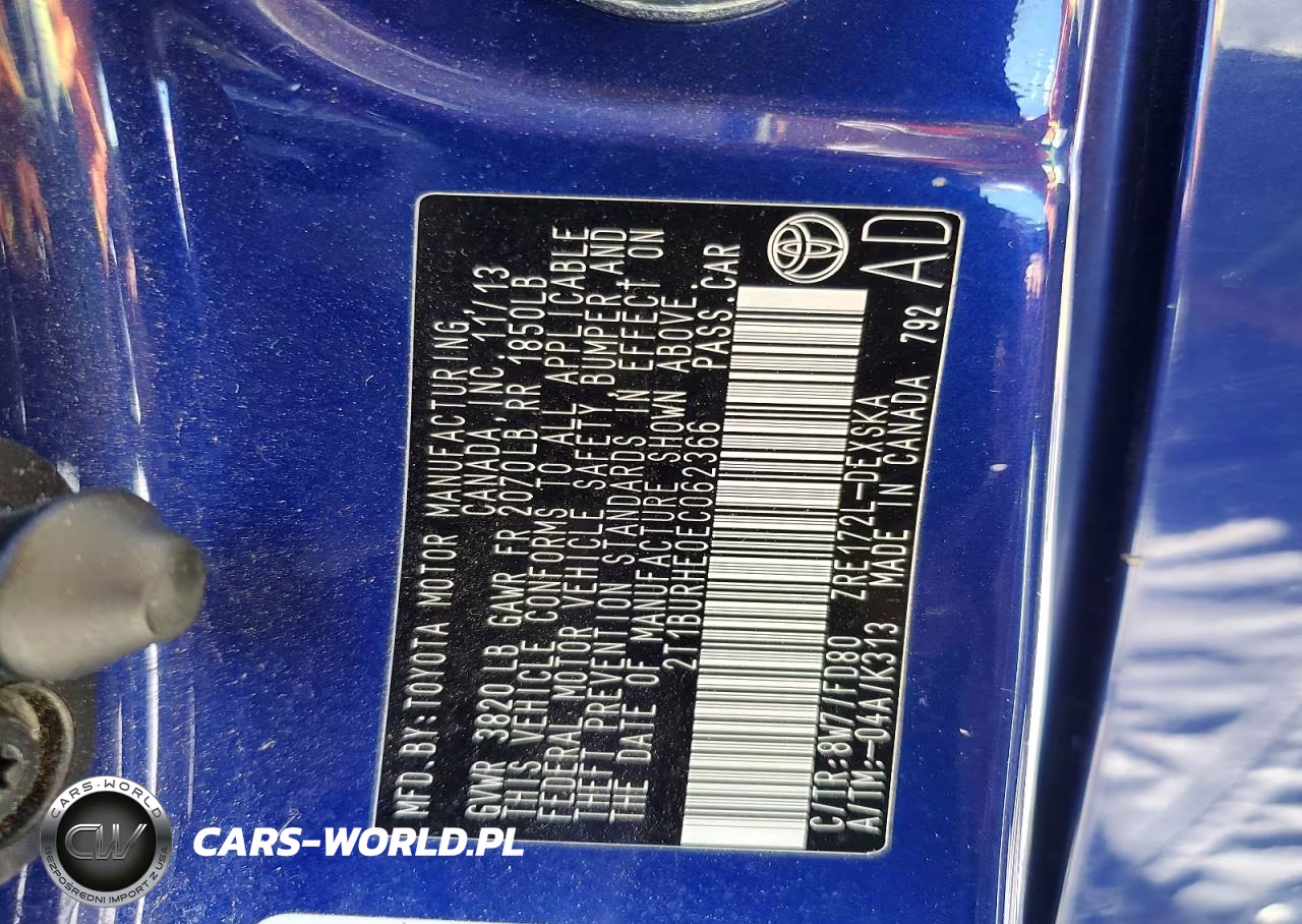 2014 Toyota Corolla S Plus VIN:2T1BURHE0EC062366 - 13