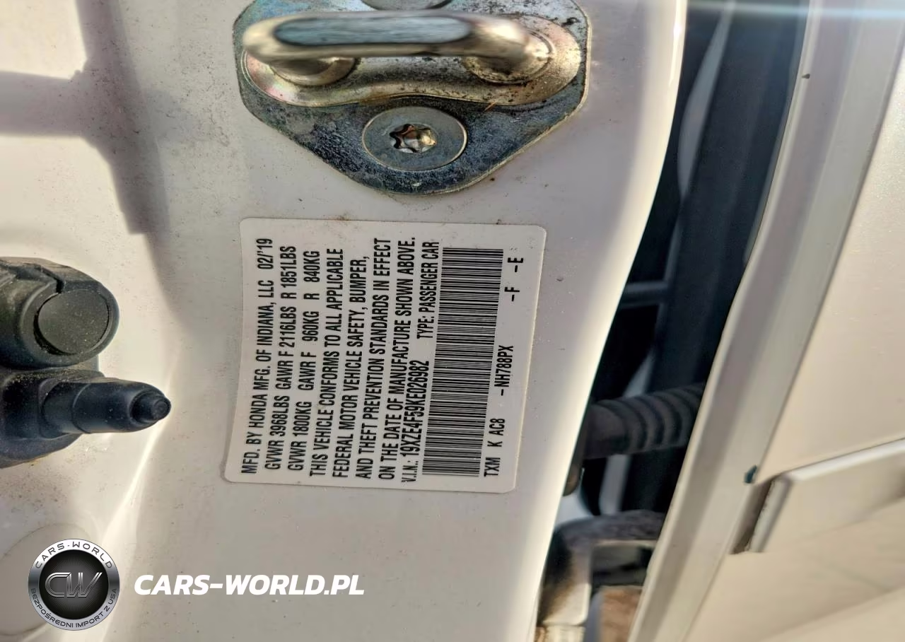 2019 Honda Insight Ex VIN:19XZE4F59KE026982 - 12