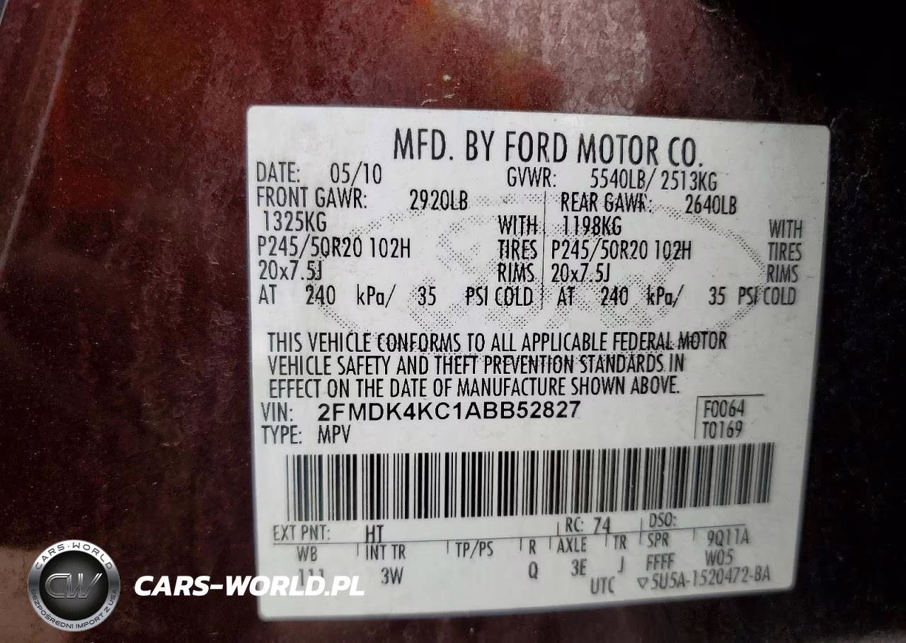 2010 Ford Edge Limited VIN:2FMDK4KC1ABB52827 - 13