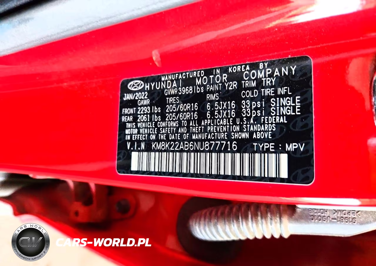 2022 Hyundai Kona Se VIN:KM8K22AB6NU877716 - 14