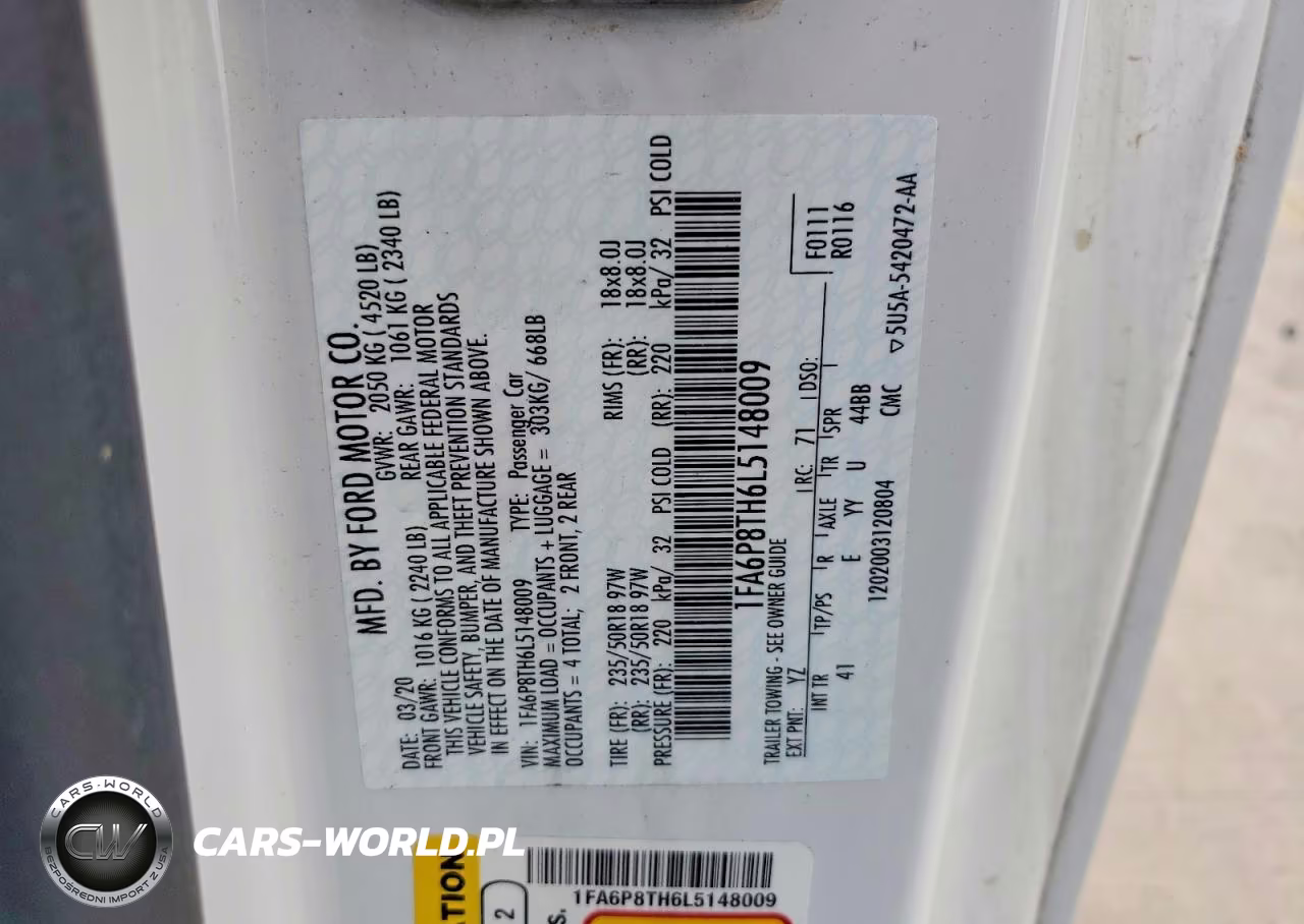 2020 Ford Mustang VIN:1FA6P8TH6L5148009 - 13
