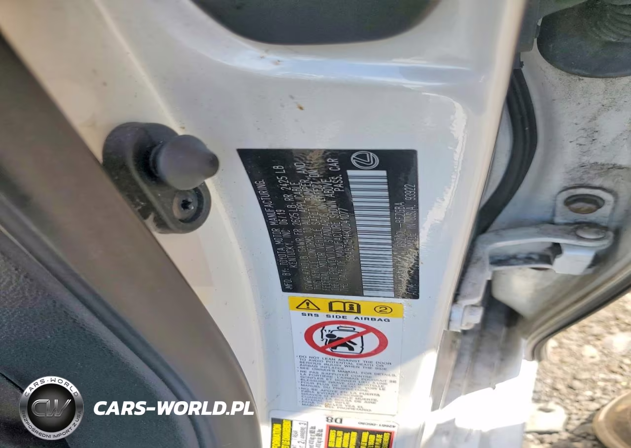 2019 Lexus Es 350 VIN:58ABZ1B14KU041077 - 12