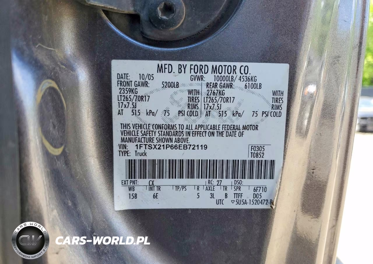 2006 Ford F250 Super Duty VIN:1FTSX21P66EB72119 - 12