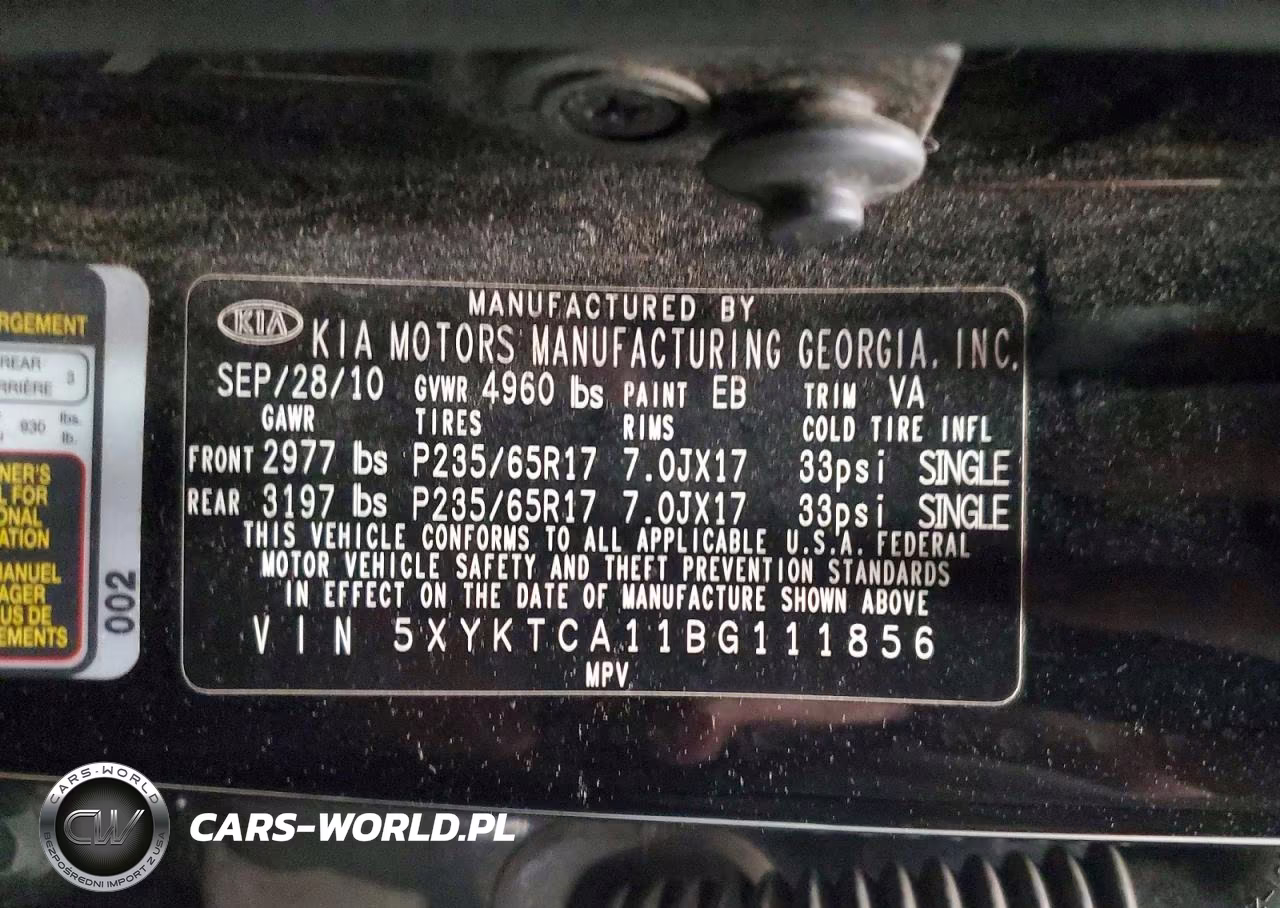 2011 Kia Sorento Lx VIN:5XYKTCA11BG111856 - 14