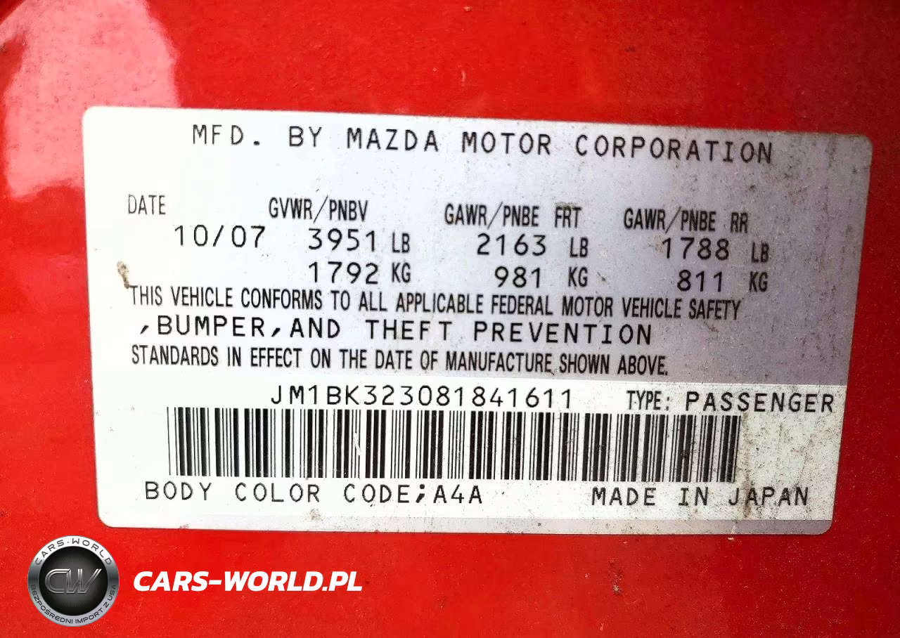 2008 Mazda 3 S VIN:JM1BK323081841611 - 12
