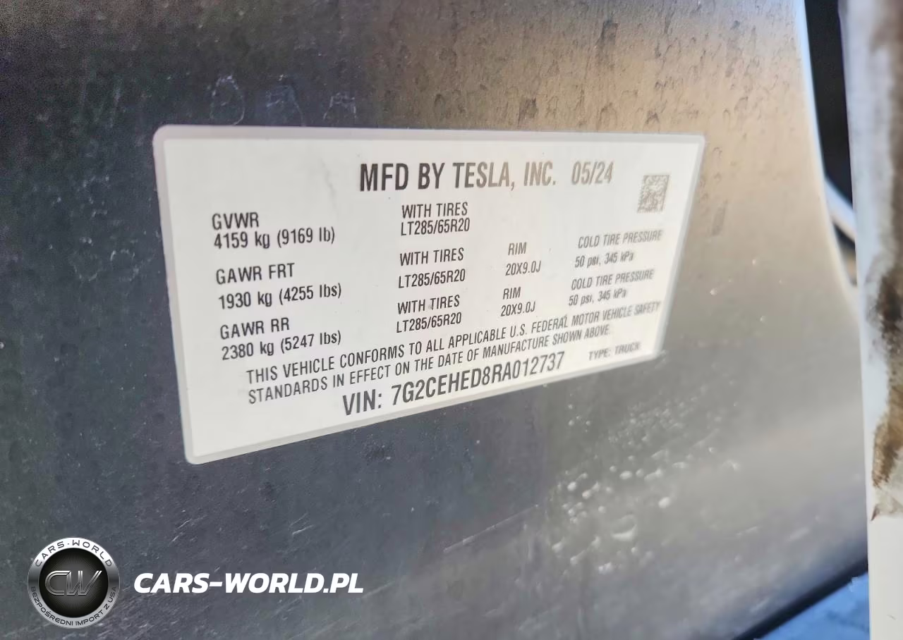 2024 Tesla Cybertruck VIN:7G2CEHED8RA012737 - 13