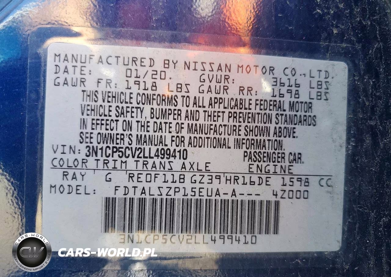 2020 Nissan Kicks Sv VIN:3N1CP5CV2LL499410 - 13