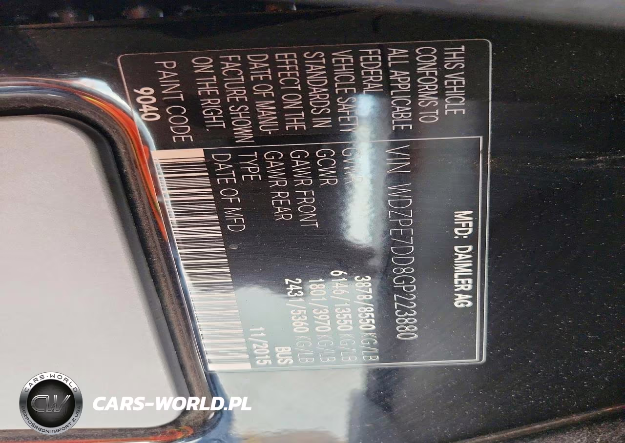 2016 Mercedes-Benz Sprinter 2500 VIN:WDZPE7DD8GP223880 - 13