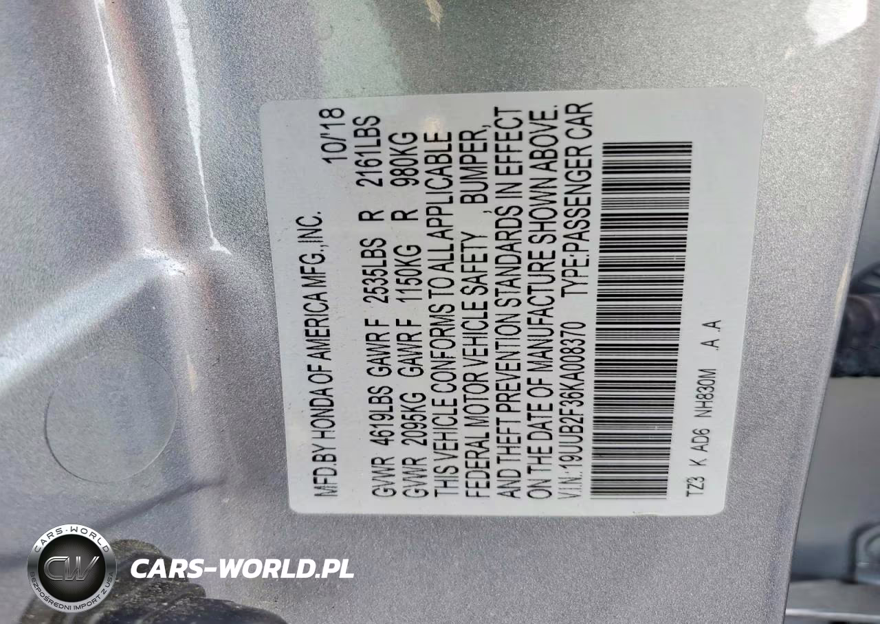 2019 Acura Tlx VIN:19UUB2F36KA008370 - 12