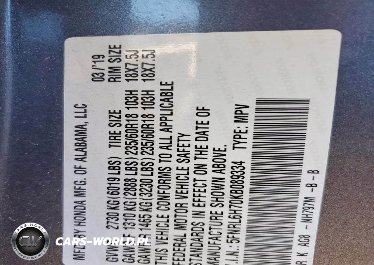 2019 Honda Odyssey Exl VIN:5FNRL6H70KB089334 - 13