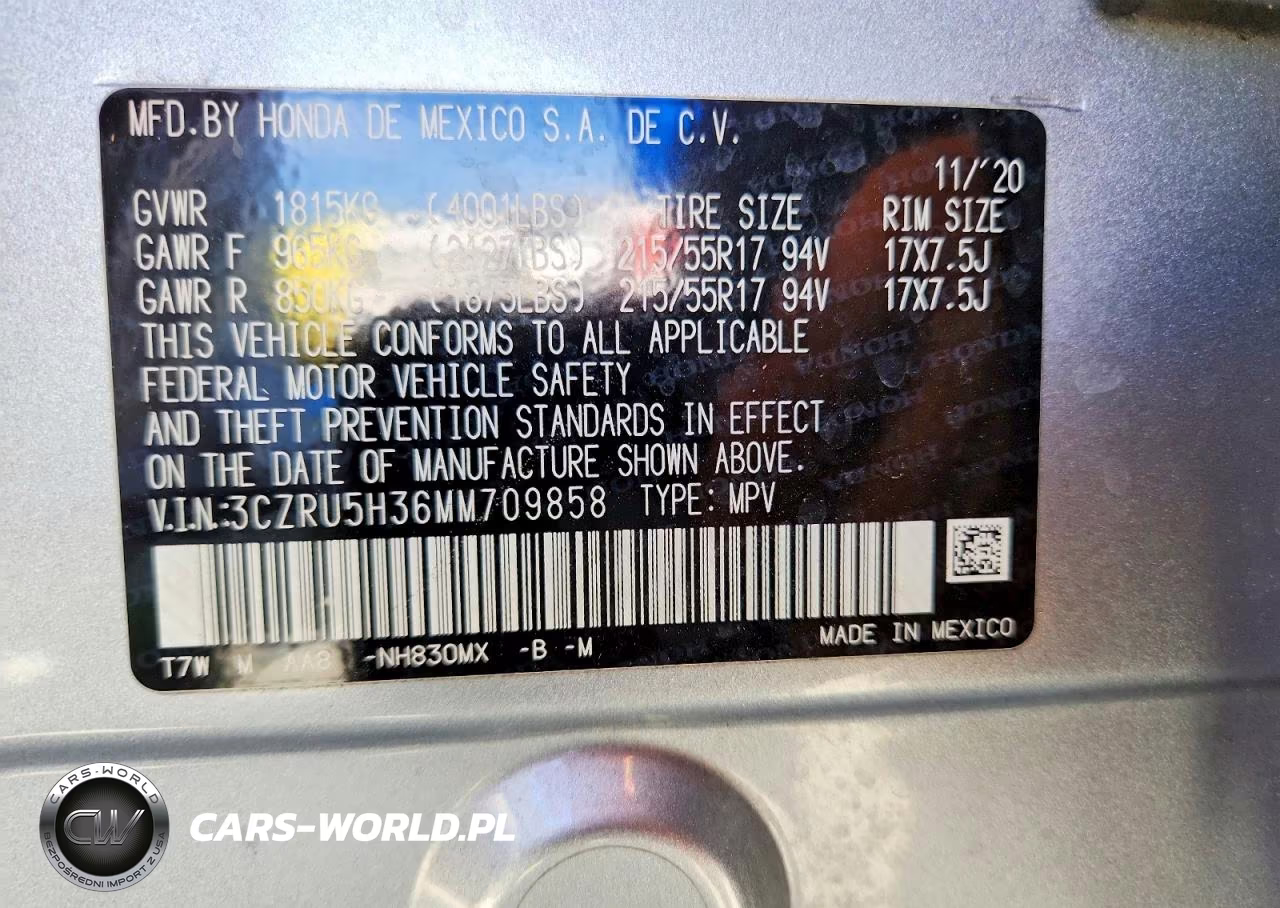 2021 Honda Hr-V Lx VIN:3CZRU5H36MM709858 - 13