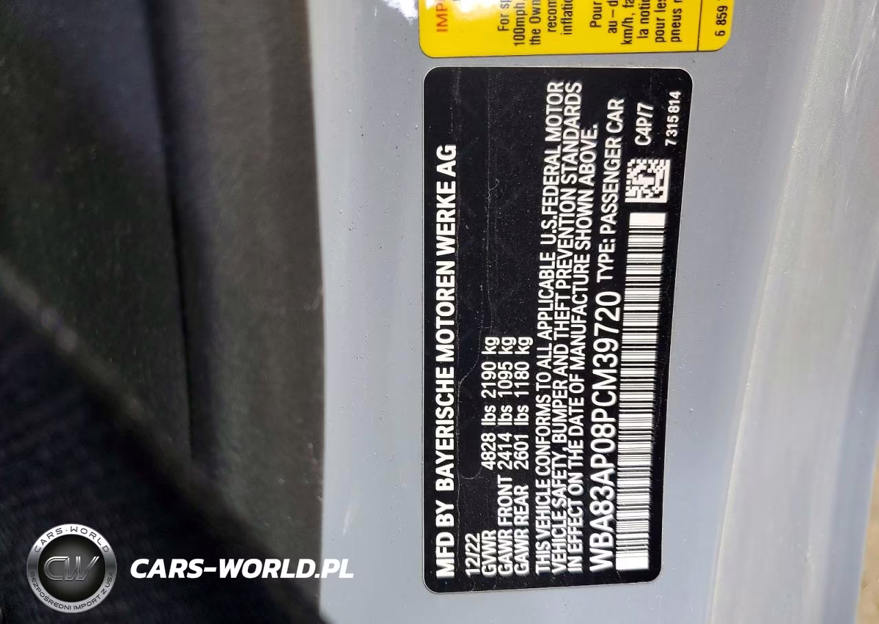 2023 BMW M440I VIN:WBA83AP08PCM39720 - 12
