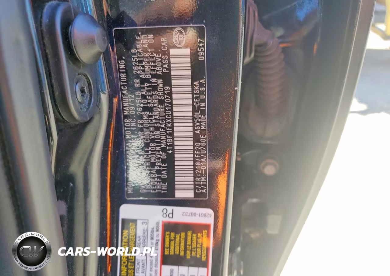 2012 Toyota Camry Se Sport Limited Edition VIN:4T1BF1FKXCU170719 - 13