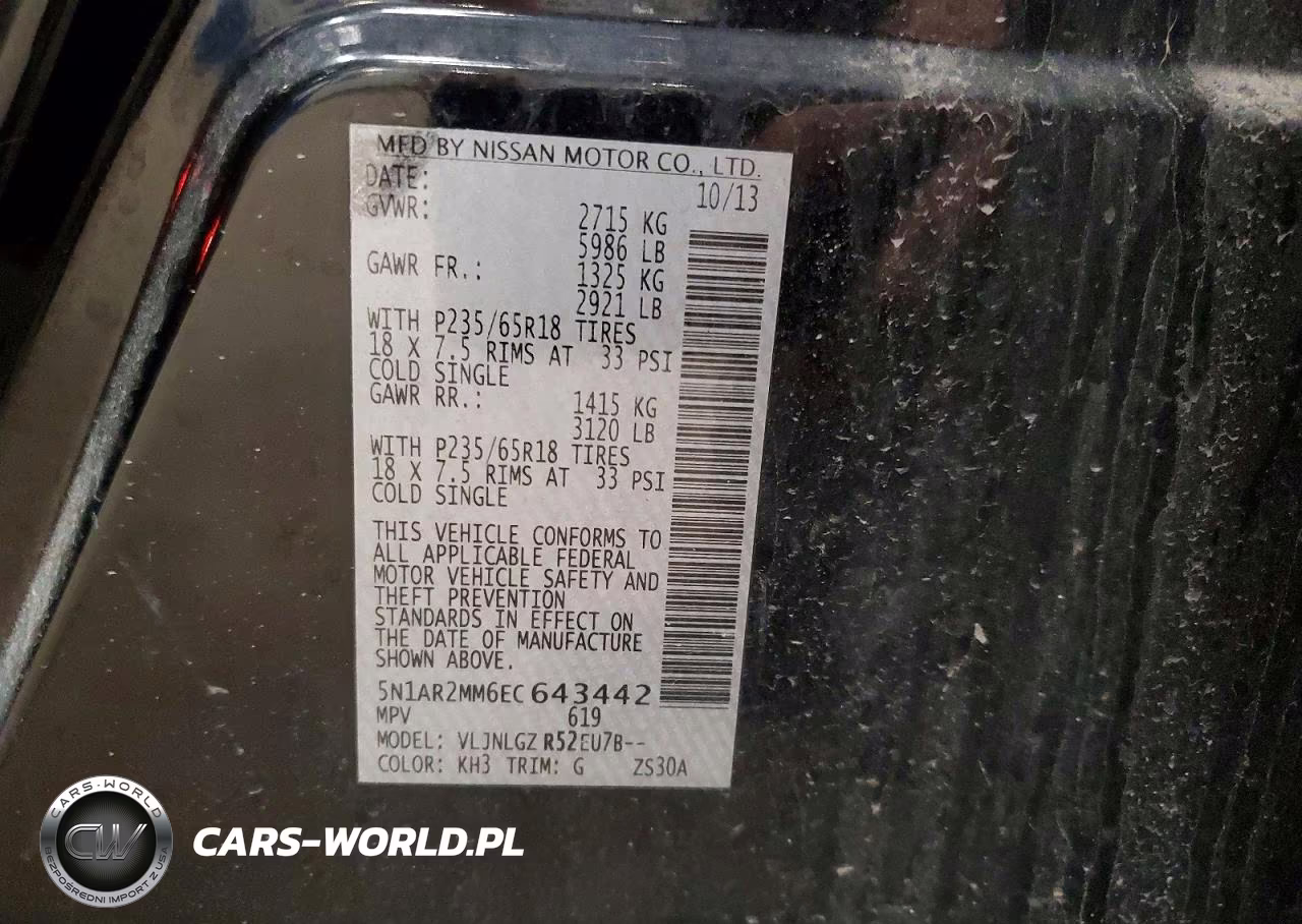 2014 Nissan Pathfinder Sl VIN:5N1AR2MM6EC643442 - 13