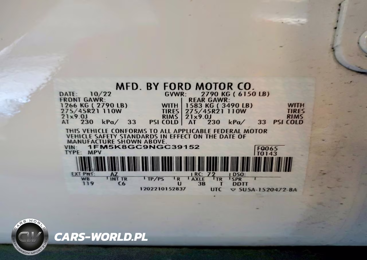2022 Ford Explorer St VIN:1FM5K8GC9NGC39152 - 14