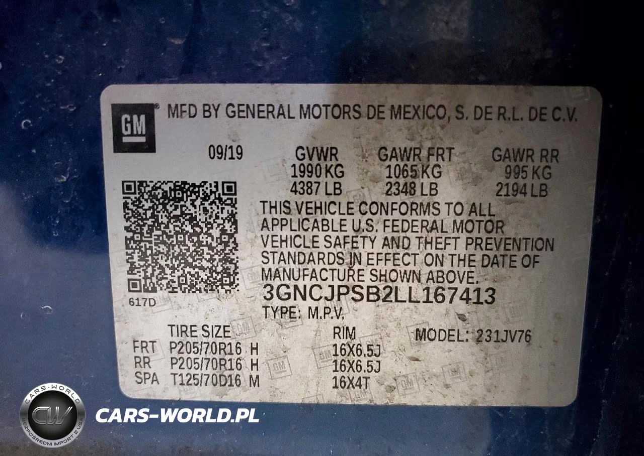 2020 Chevrolet Trax 1Lt VIN:3GNCJPSB2LL167413 - 13