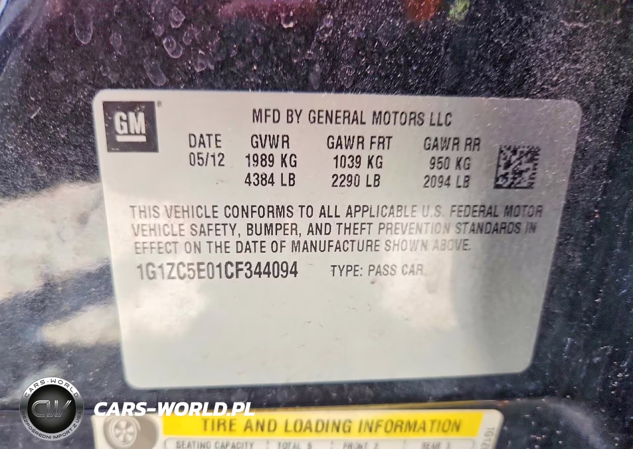 2012 Chevrolet Malibu 1Lt VIN:1G1ZC5E01CF344094 - 12