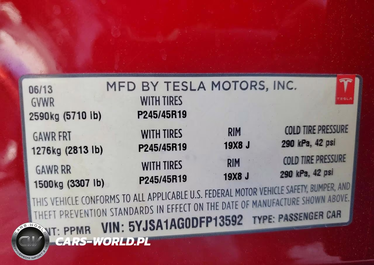 2013 Tesla Model S VIN:5YJSA1AG0DFP13592 - 13