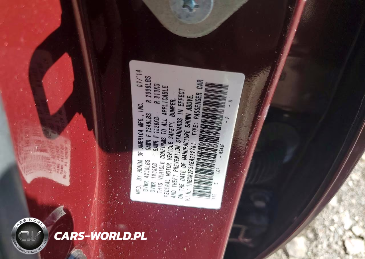 2014 Honda Accord Lx VIN:1HGCR2F34EA272781 - 12