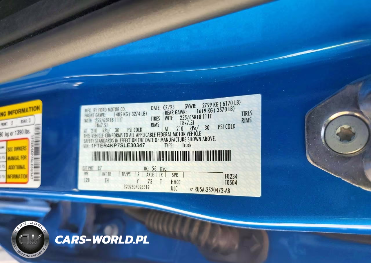 2025 Ford Ranger Lariat VIN:1FTER4KP7SLE30347 - 12