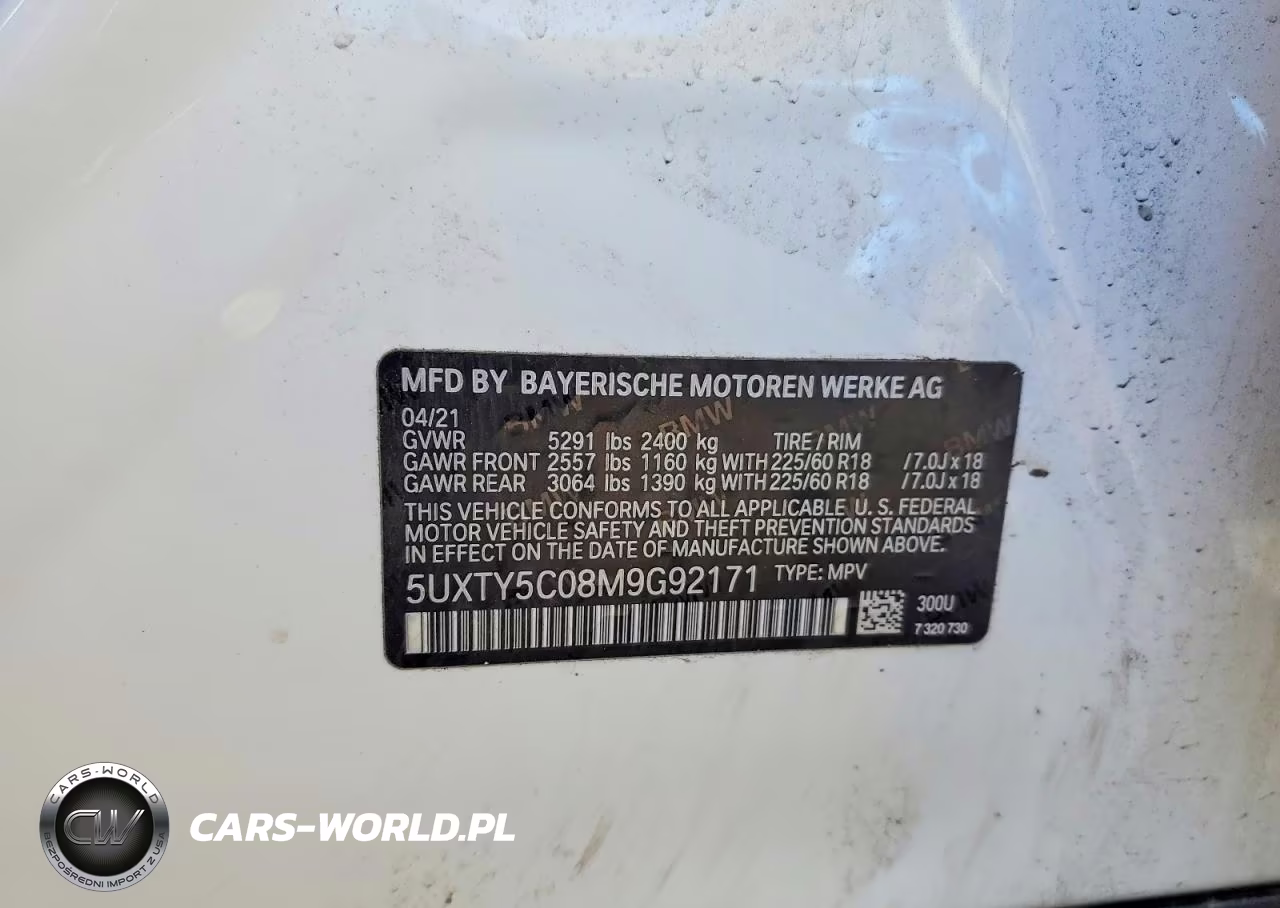 2021 BMW X3 xDrive30I VIN:5UXTY5C08M9G92171 - 14