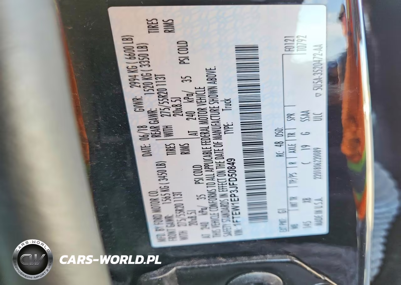 2018 Ford F150 Supercrew VIN:1FTEW1EP3JFD50849 - 12