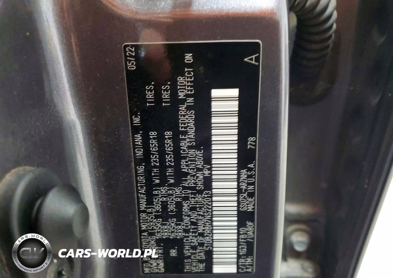 2022 Toyota Highlander Le VIN:5TDBZRBH7NS222013 - 13