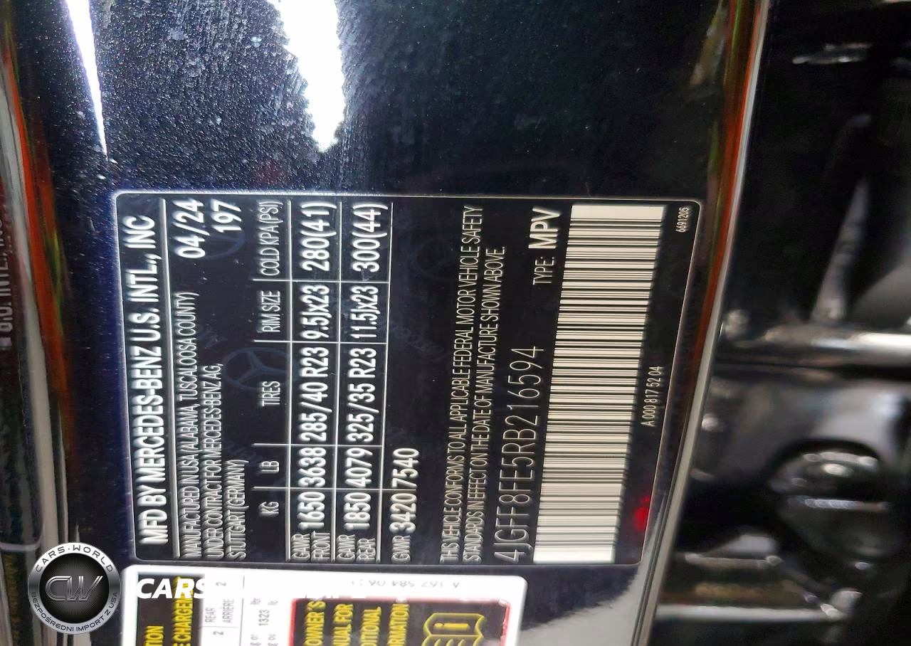 2024 Mercedes-Benz Gls 580 4Matic VIN:4JGFF8FE5RB216594 - 14