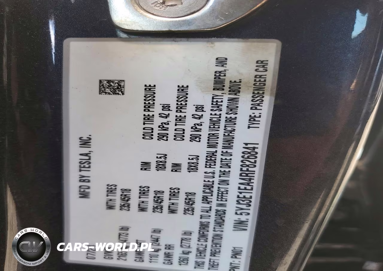 2024 Tesla Model 3 VIN:5YJ3E1EA4RF826841 - 12