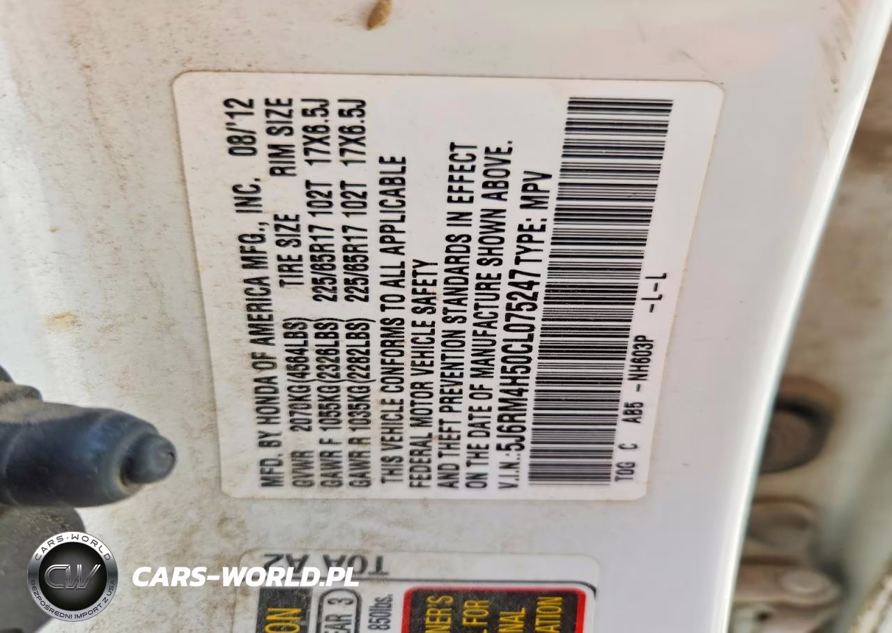 2012 Honda Cr-V Ex VIN:5J6RM4H50CL075247 - 12