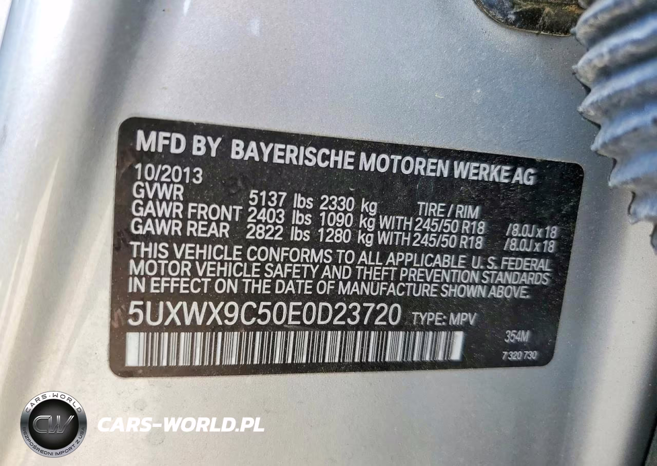 2014 BMW X3 xDrive28I VIN:5UXWX9C50E0D23720 - 14