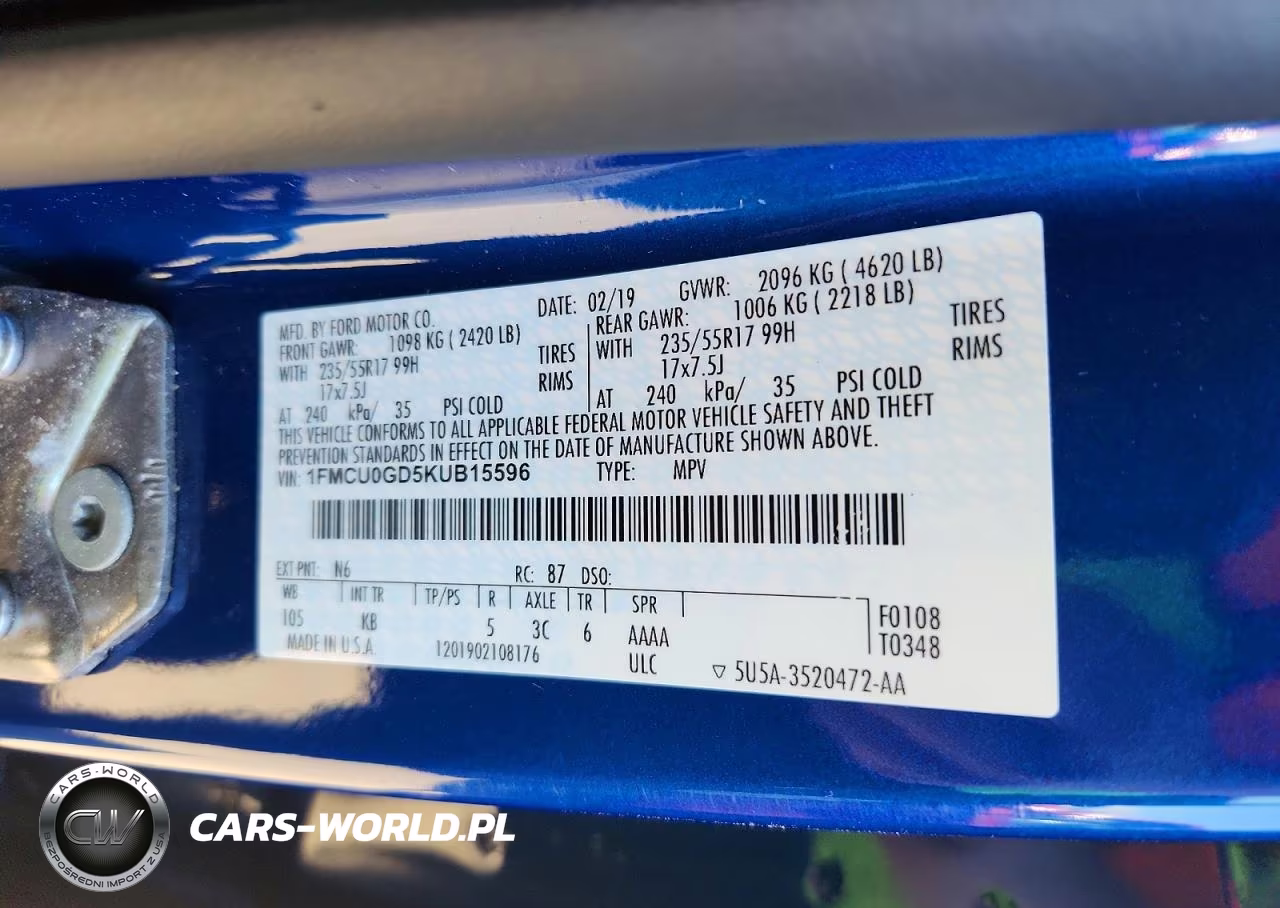 2019 Ford Escape Se VIN:1FMCU0GD5KUB15596 - 13