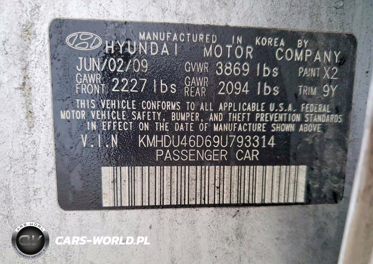 2009 Hyundai Elantra Gls VIN:KMHDU46D69U793314 - 13