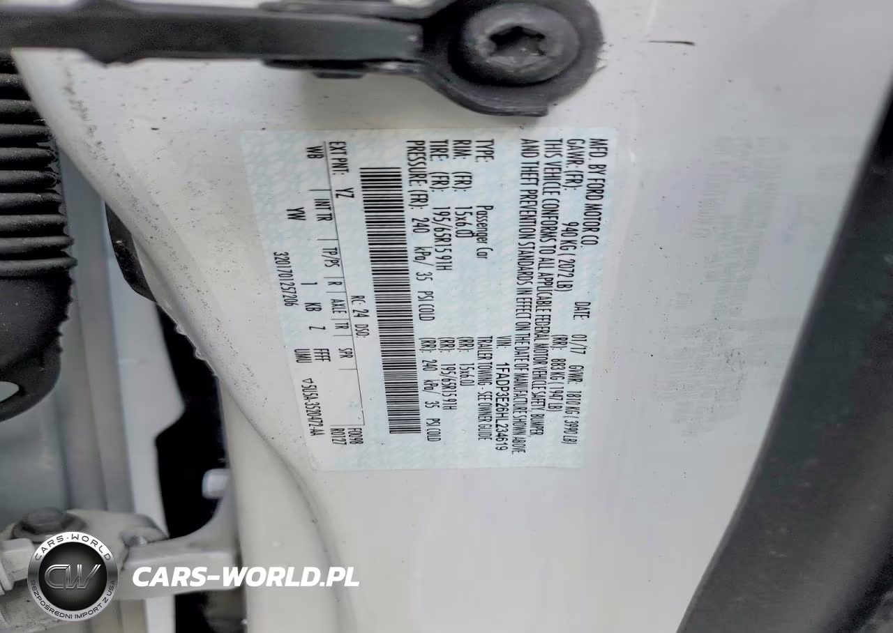 2017 Ford Focus S VIN:1FADP3E26HL234619 - 12