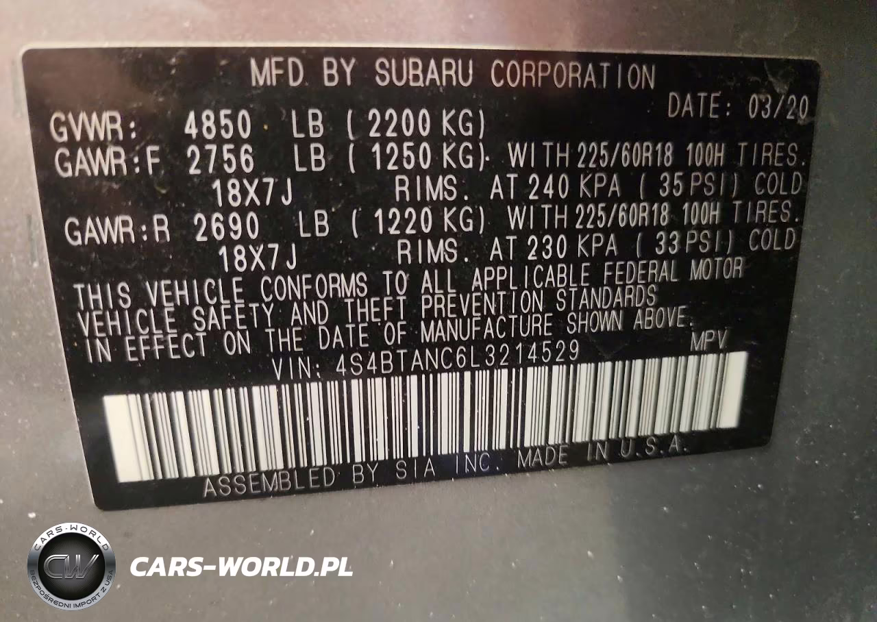 2020 Subaru Outback Limited VIN:4S4BTANC6L3214529 - 13