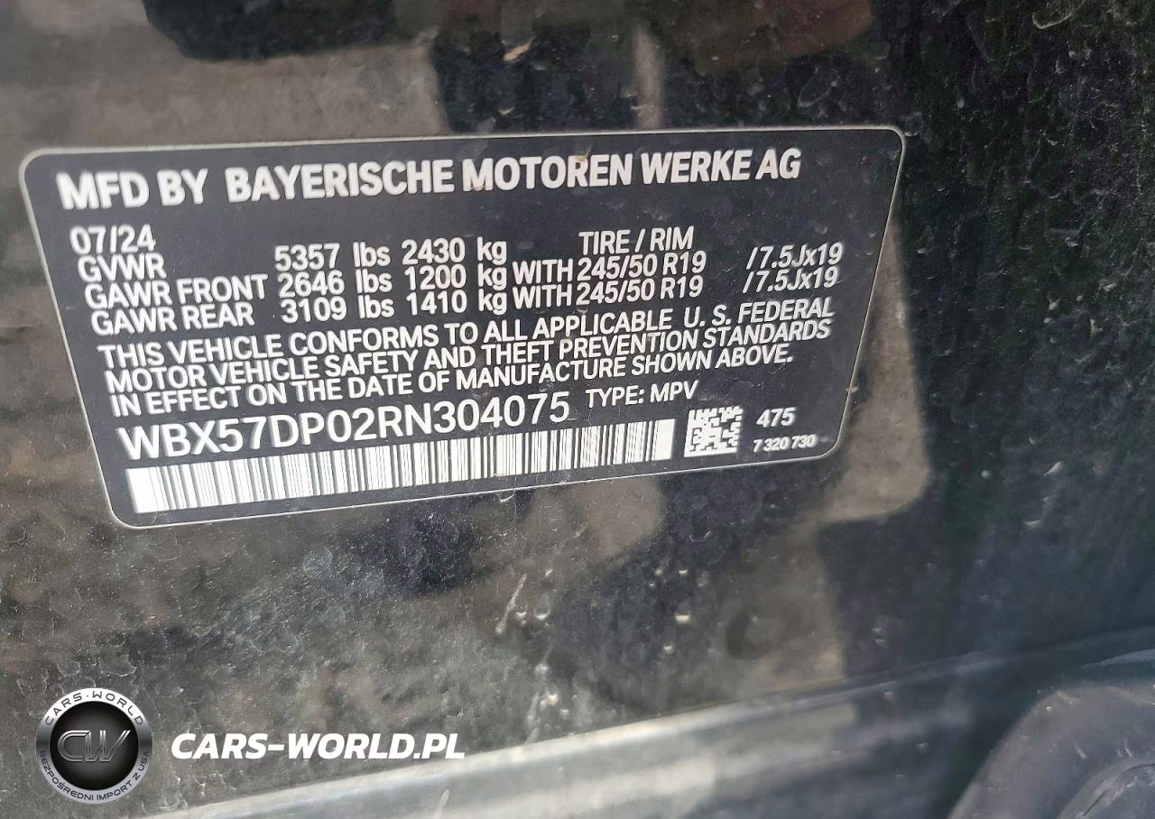 2024 BMW X3 xDrive30I VIN:WBX57DP02RN304075 - 13