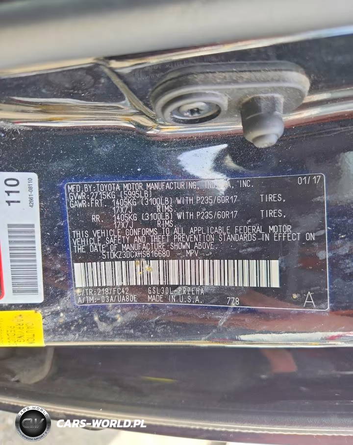 2017 Toyota Sienna Le VIN:5TDKZ3DCXHS816680 - 13