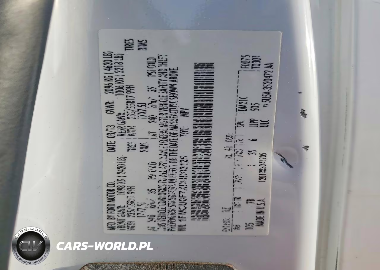 2013 Ford Escape S VIN:1FMCU0F7XDUD03125 - 13