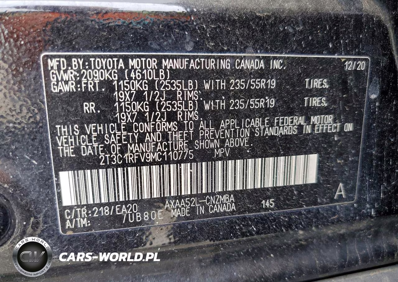 2021 Toyota Rav4 Xle Premium VIN:2T3C1RFV9MC110775 - 13