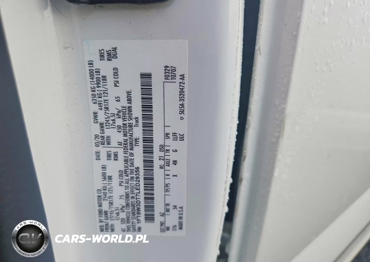 2020 Ford F350 Super Duty VIN:1FT8W3DT7LED29356 - 13