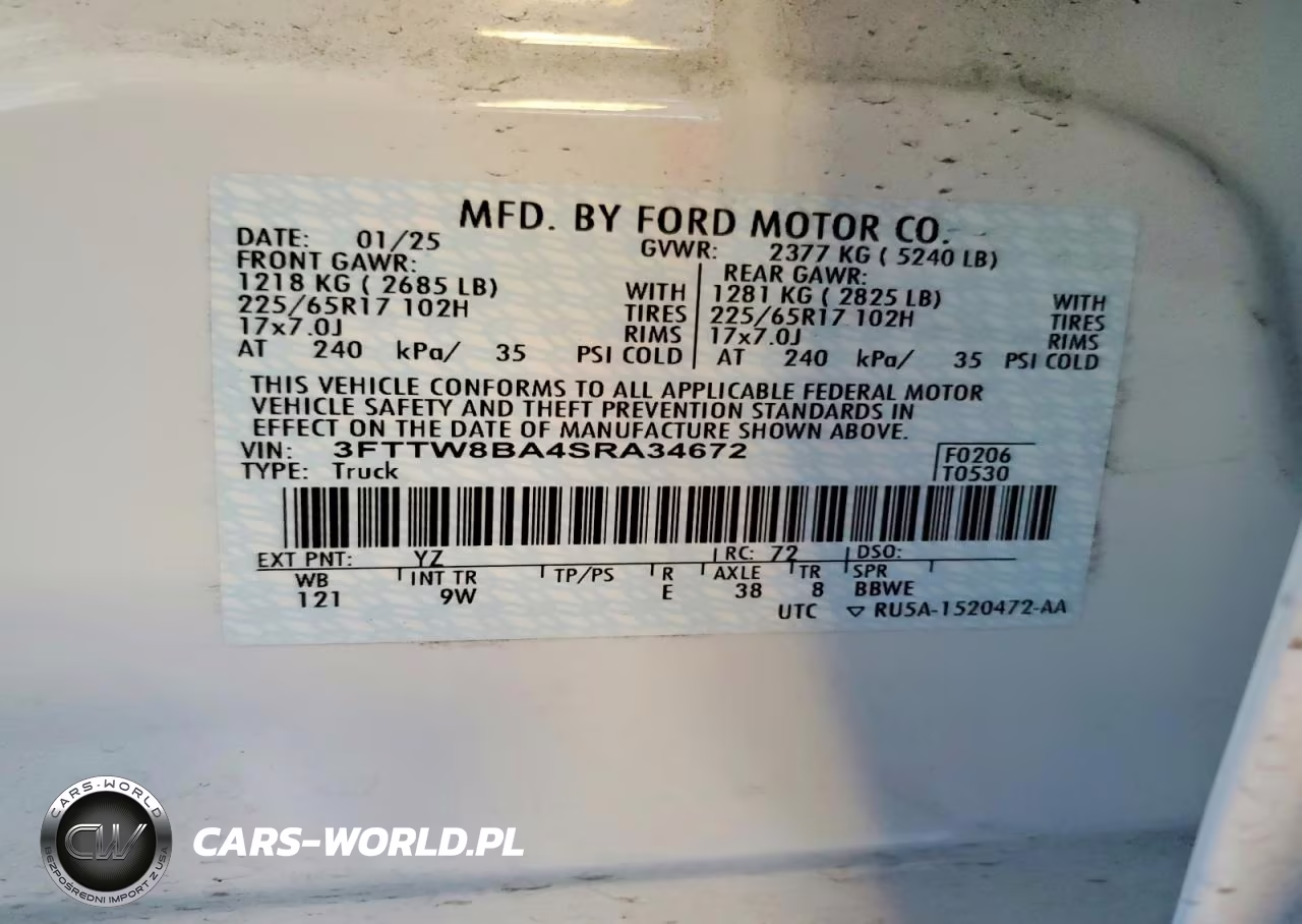 2025 Ford Maverick Xl VIN:3FTTW8BA4SRA34672 - 12